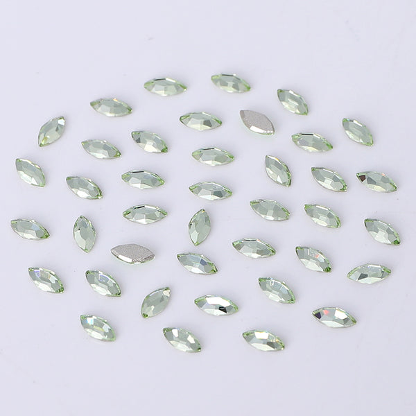 Navette Shape Multi Colors Small Size Glass Beveled Flat Back Fancy Rhinestones For Nail Art WholesaleRhinestone