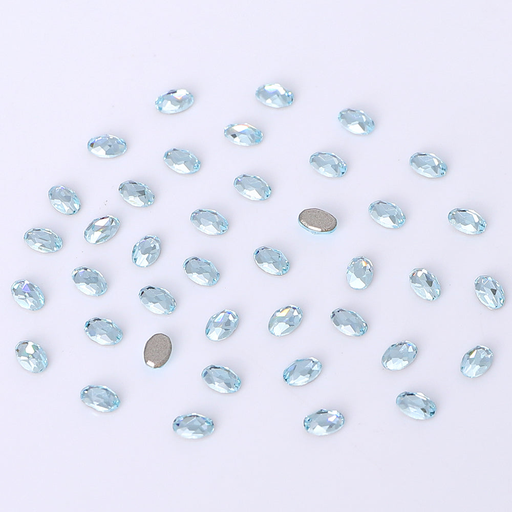 Oval Shape Multi Colors Small Size Glass Beveled Flat Back Fancy Rhinestones For Nail Art WholesaleRhinestone