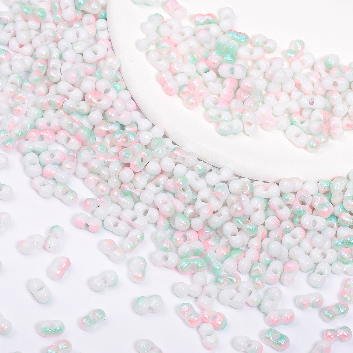 RNB011 Rainbow Effect Peanut Beads Shape Glass Seed Beads WholesaleRhinestone