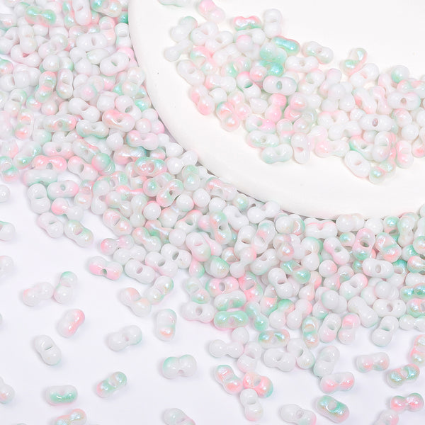 RNB011 Rainbow Effect Peanut Beads Shape Glass Seed Beads WholesaleRhinestone