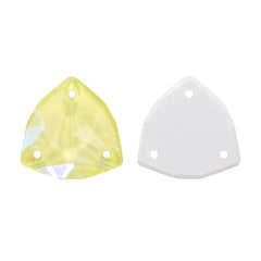 Electric Neon Light Topaz Trilliant Shape High Quality Glass Sew-on Rhinestones
