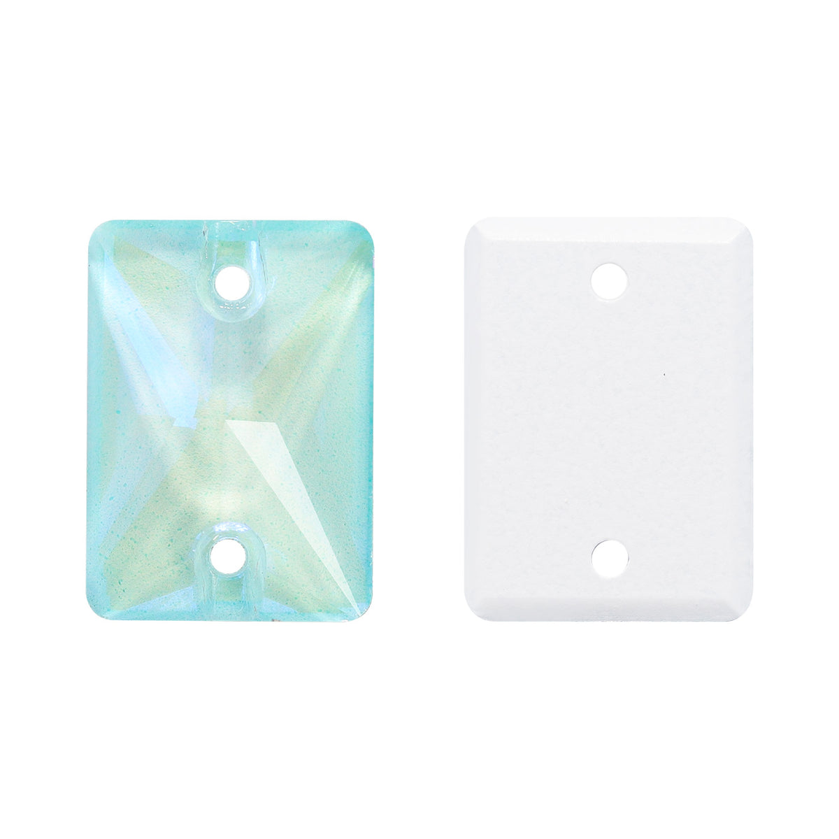 Electric Neon Light Azore Rectangle Shape High Quality Glass Sew-on Rhinestones