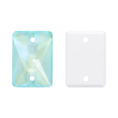 Electric Neon Light Azore Rectangle Shape High Quality Glass Sew-on Rhinestones