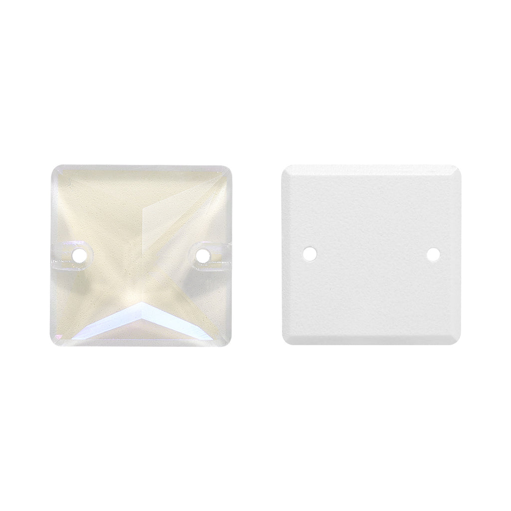 Electric Neon White Square Shape High Quality Glass Sew-on Rhinestones WholesaleRhinestone