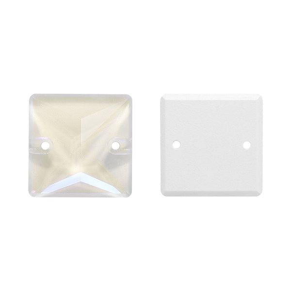 Electric Neon White Square Shape High Quality Glass Sew-on Rhinestones WholesaleRhinestone