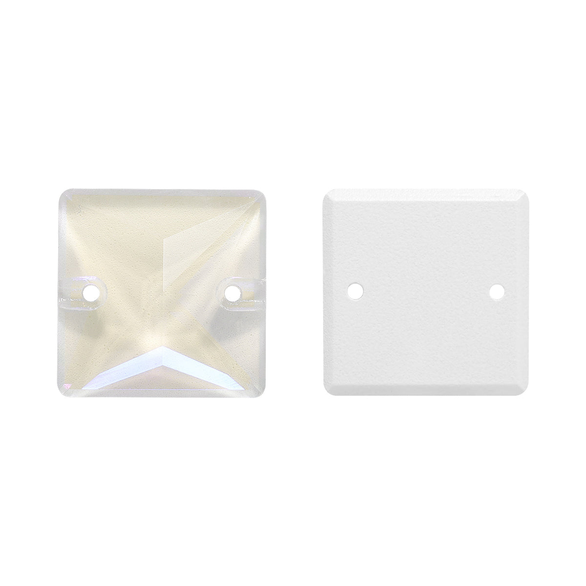 Electric Neon White Square Shape High Quality Glass Sew-on Rhinestones