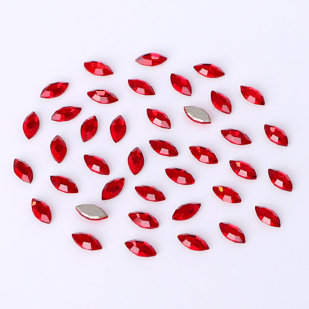 Navette Shape Multi Colors Small Size Glass Beveled Flat Back Fancy Rhinestones For Nail Art WholesaleRhinestone