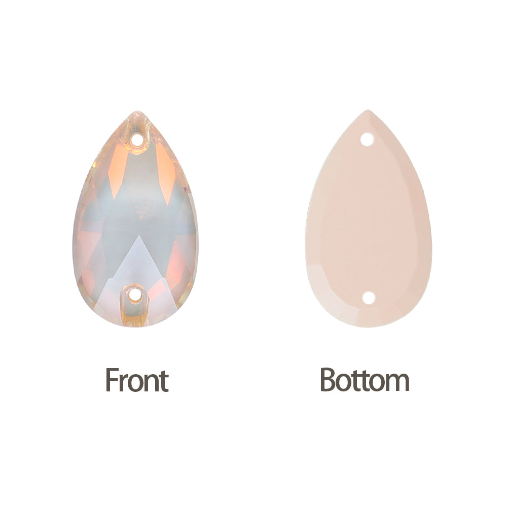 Silk AM Drop Shape High Quality Glass Sew-on Rhinestones