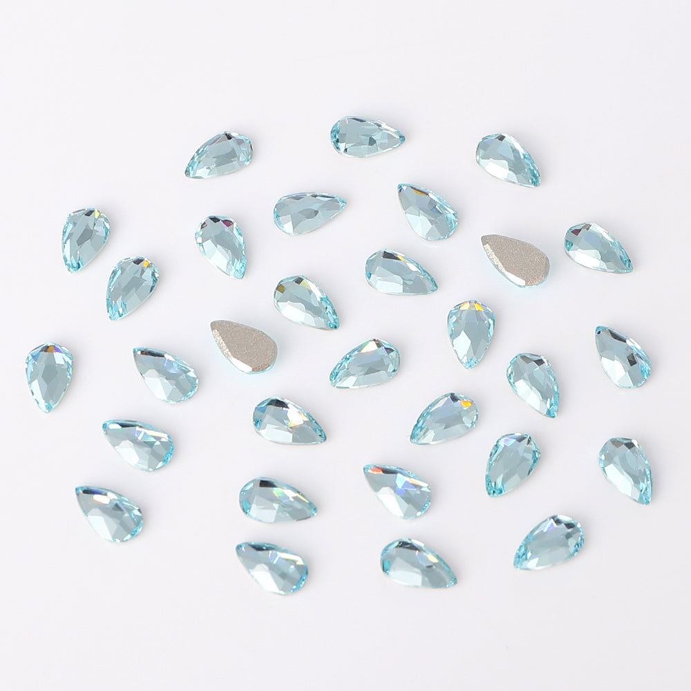 Raindrop Shape Multi Colors Small Size Glass Beveled Flat Back Fancy Rhinestones For Nail Art WholesaleRhinestone