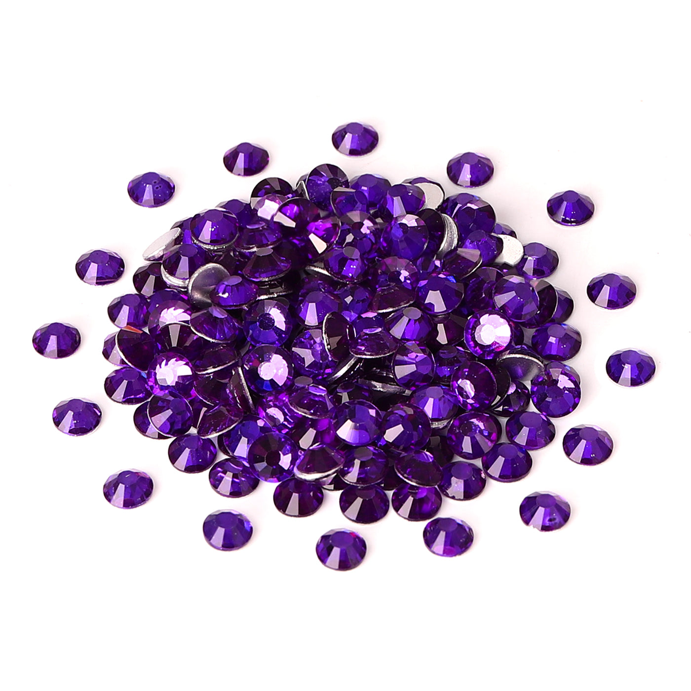 Pure Purple Glass FlatBack Rhinestones Silver Back WholesaleRhinestone