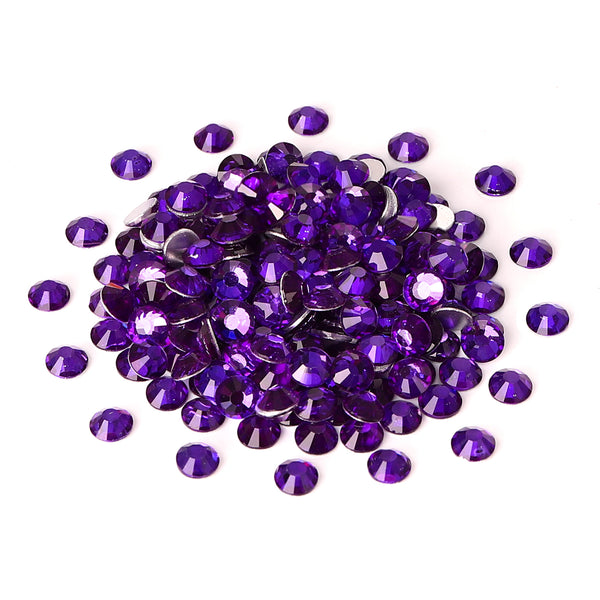 Pure Purple Glass FlatBack Rhinestones Silver Back WholesaleRhinestone