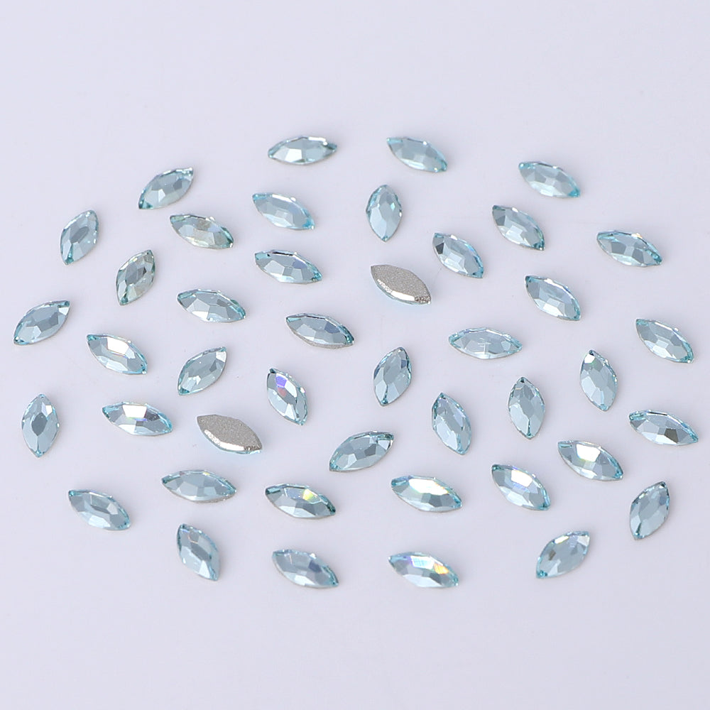 Navette Shape Multi Colors Small Size Glass Beveled Flat Back Fancy Rhinestones For Nail Art WholesaleRhinestone