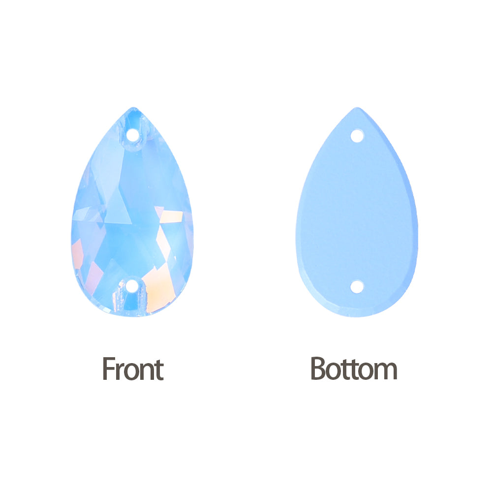 Light Sapphire AM Drop Shape High Quality Glass Sew-on Rhinestones Secondary image