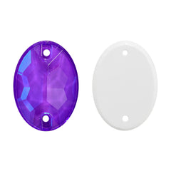 Electric Neon Violet Oval Shape High Quality Glass Sew-on Rhinestones
