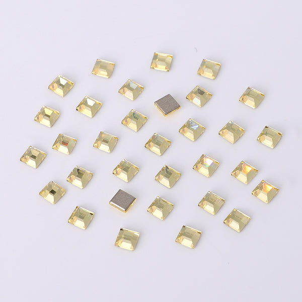 Square Shape Multi Colors Small Size Glass Beveled Flat Back Fancy Rhinestones For Nail Art WholesaleRhinestone