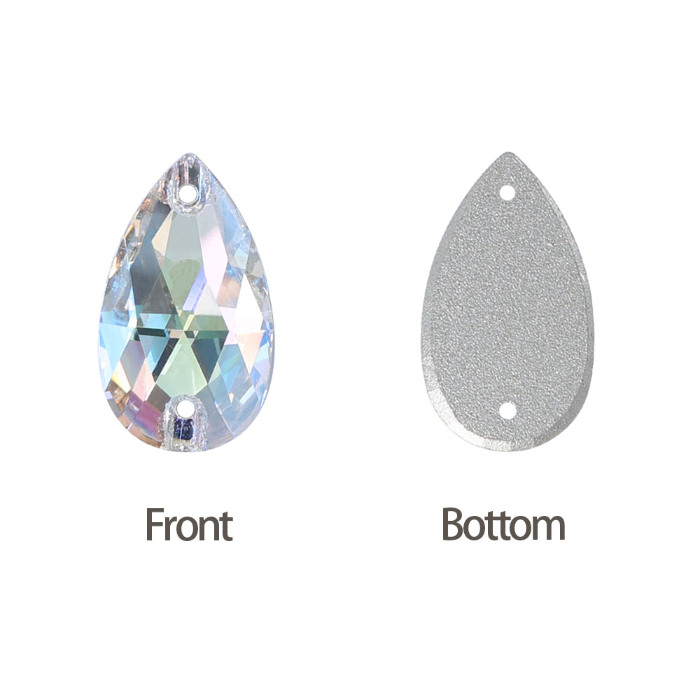 Crystal Transmission Drop Shape High Quality Glass Sew-on Rhinestones