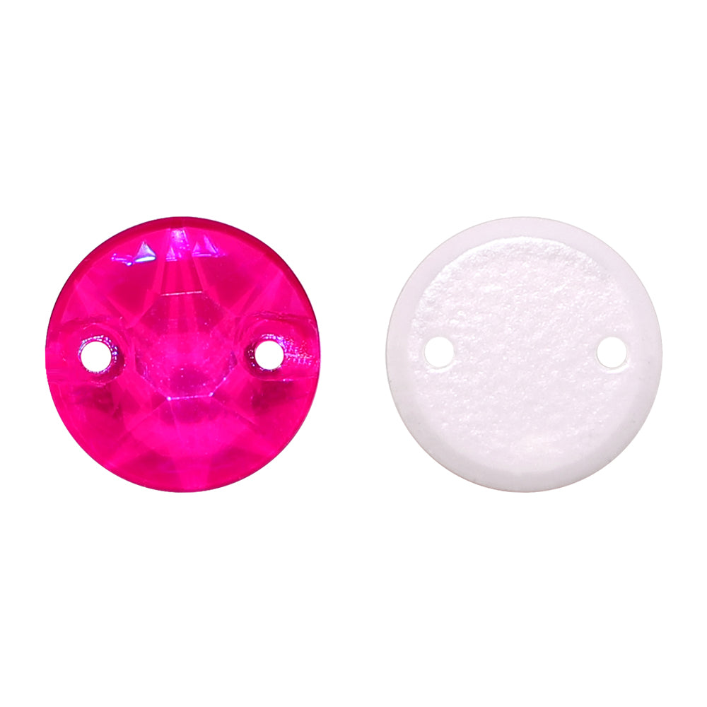 Electric Neon Fuchsia XIRIUS Round Shape High Quality Glass Sew-on Rhinestones WholesaleRhinestone Main image
