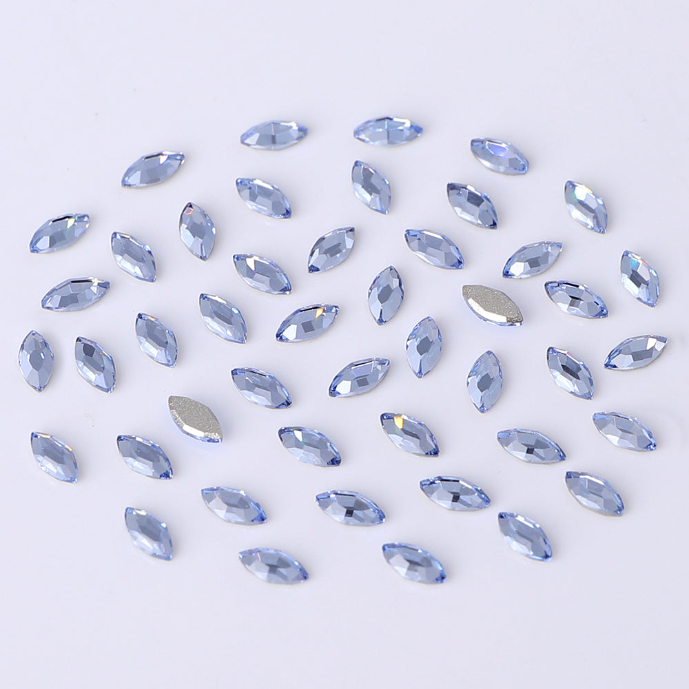 Navette Shape Multi Colors Small Size Glass Beveled Flat Back Fancy Rhinestones For Nail Art WholesaleRhinestone