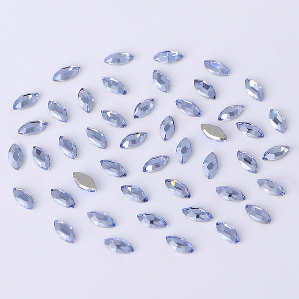 Navette Shape Multi Colors Small Size Glass Beveled Flat Back Fancy Rhinestones For Nail Art WholesaleRhinestone