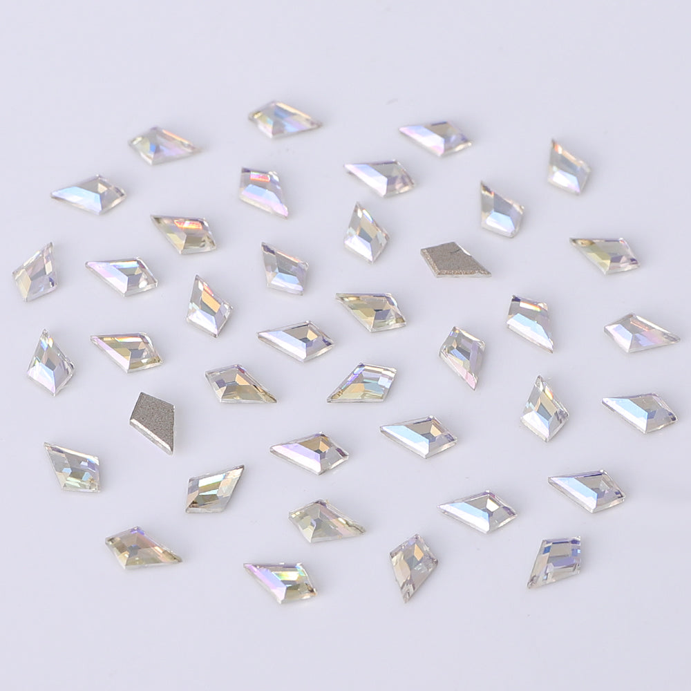 Arrow Shape Multi Colors Small Size Glass Beveled Flat Back Fancy Rhinestones For Nail Art WholesaleRhinestone