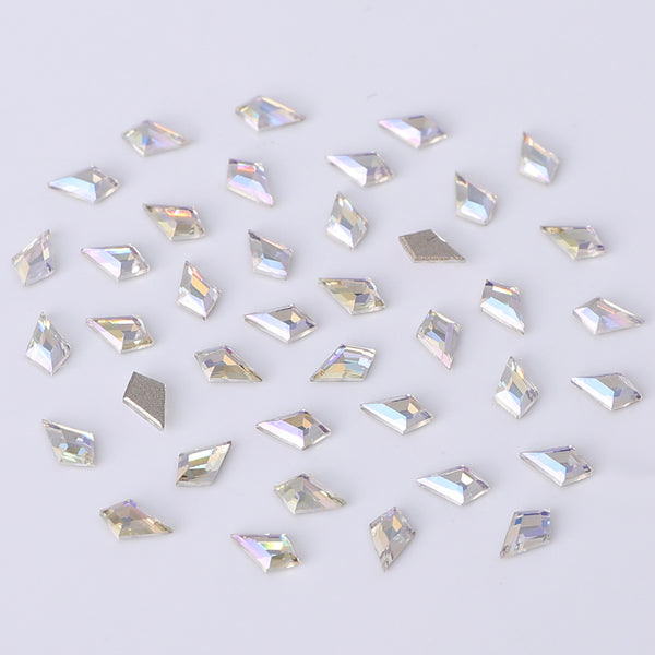 Arrow Shape Multi Colors Small Size Glass Beveled Flat Back Fancy Rhinestones For Nail Art WholesaleRhinestone