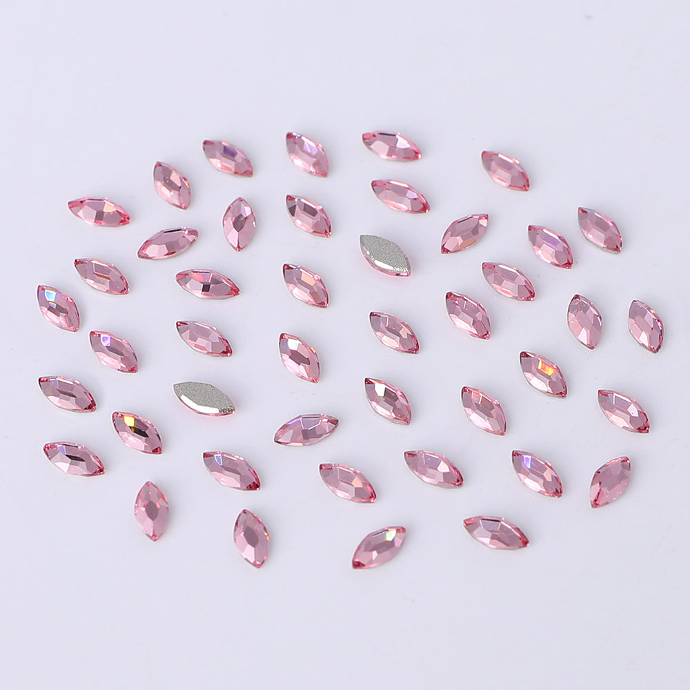 Navette Shape Multi Colors Small Size Glass Beveled Flat Back Fancy Rhinestones For Nail Art WholesaleRhinestone