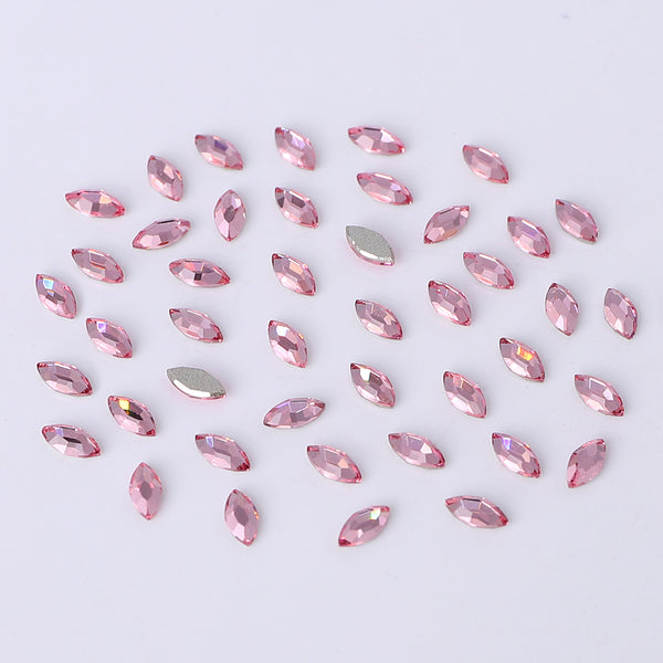 Navette Shape Multi Colors Small Size Glass Beveled Flat Back Fancy Rhinestones For Nail Art WholesaleRhinestone