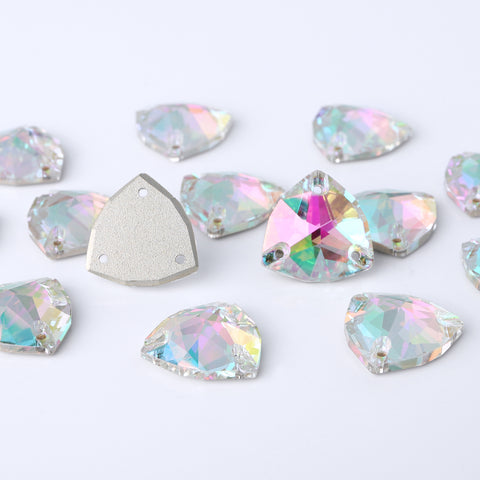 Crystal Phantom Trilliant Shape High Quality Glass Sew-on Rhinestones