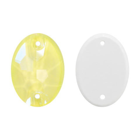 Electric Neon Light Topaz Oval Shape High Quality Glass Sew-on Rhinestones WholesaleRhinestone Main image
