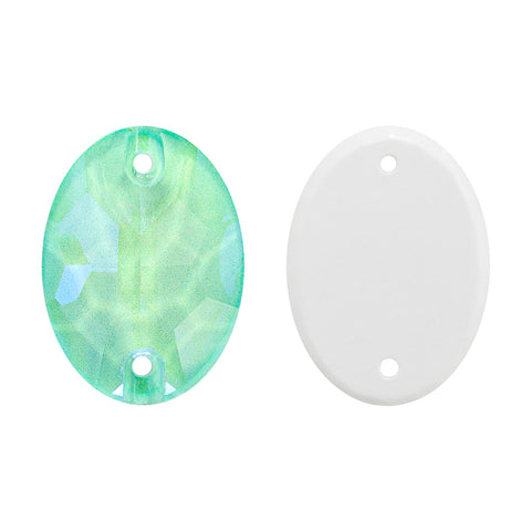 Electric Neon Greenwrap Oval Shape High Quality Glass Sew-on Rhinestones WholesaleRhinestone Main image
