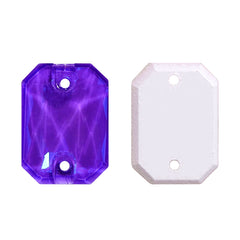 Electric Neon Violet Octagon Shape High Quality Glass Sew-on Rhinestones