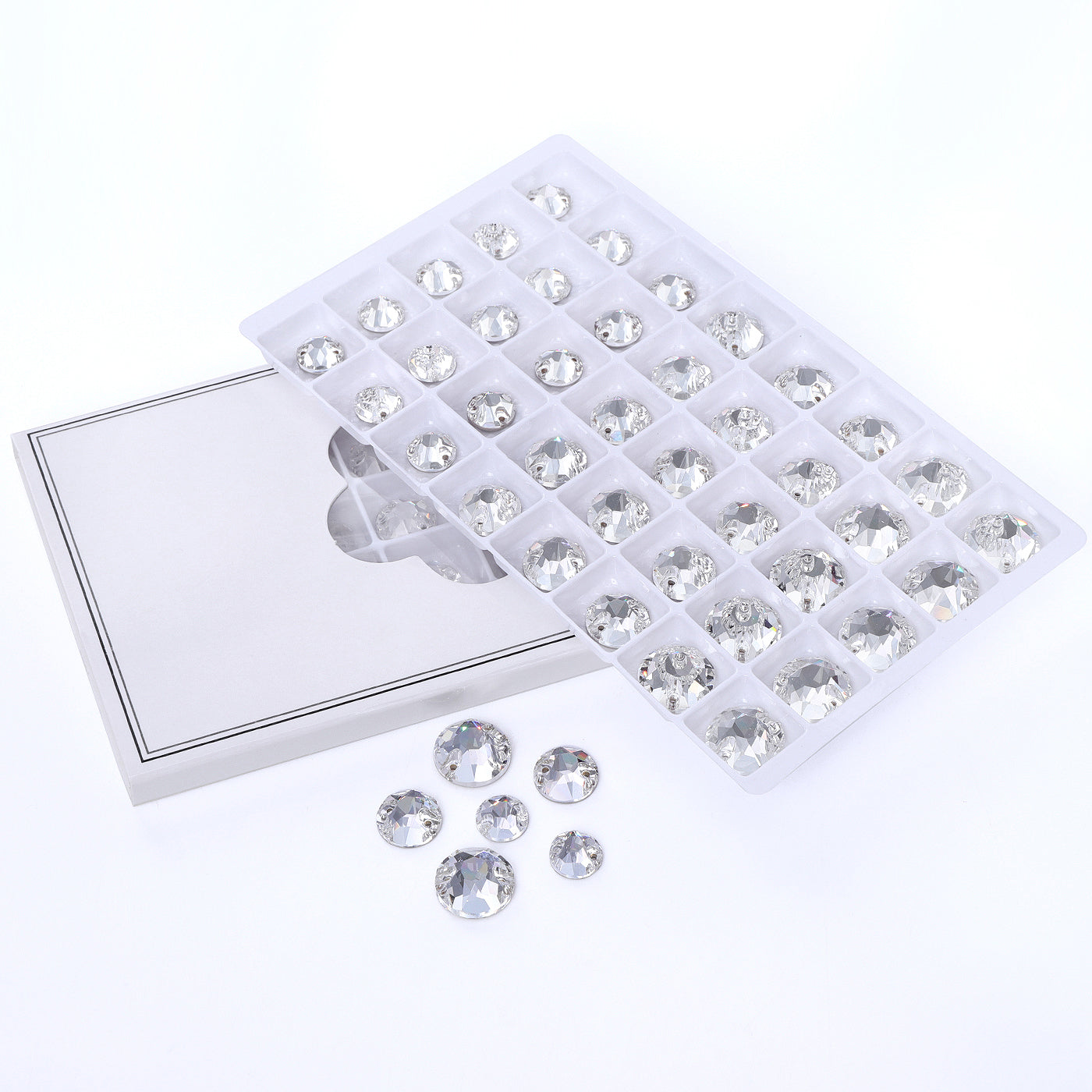 Mixed Sizes Crystal XIRIUS Round Shape High Quality Glass Sew-on Rhinestones WholesaleRhinestone