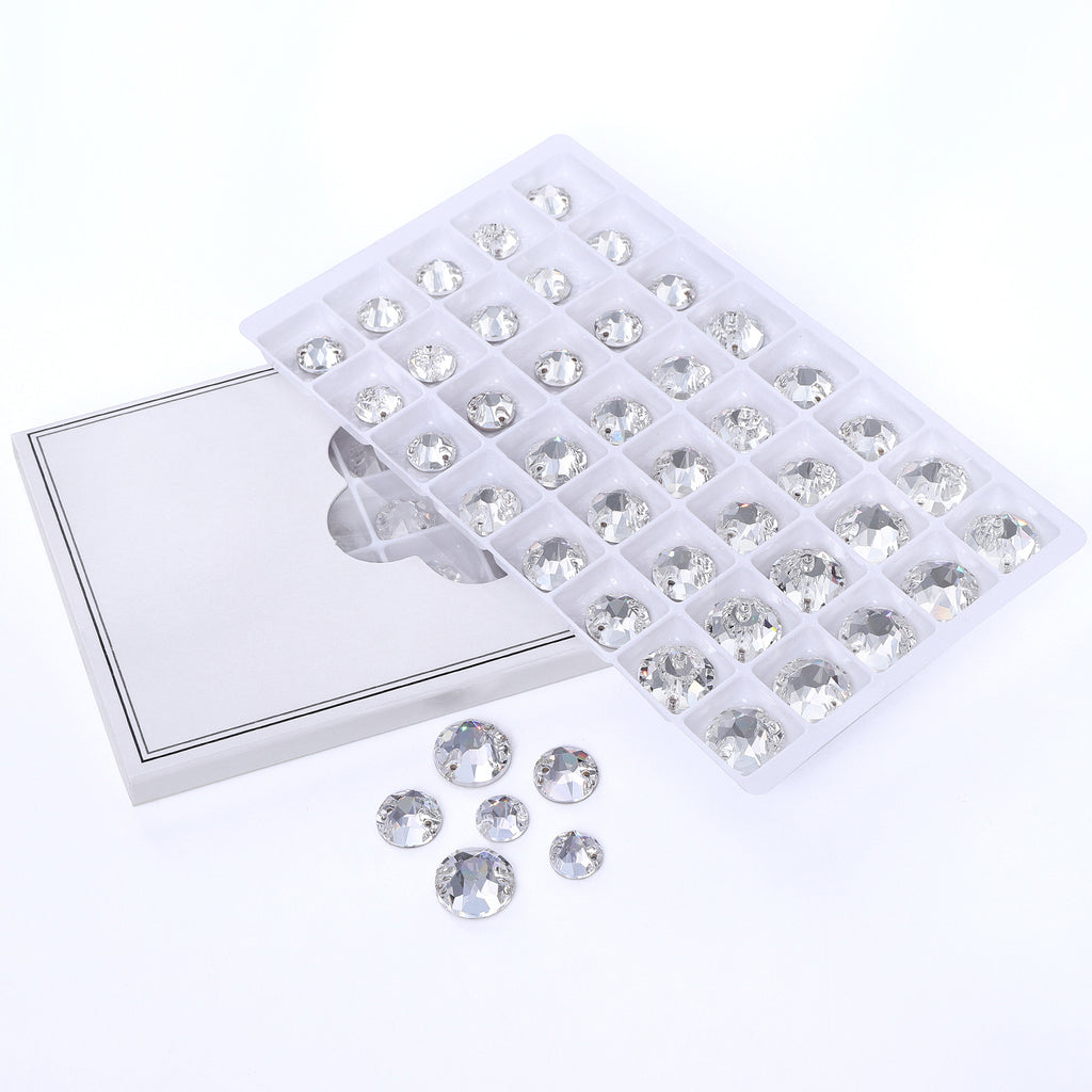 Mixed Sizes Crystal XIRIUS Round Shape High Quality Glass Sew-on Rhinestones WholesaleRhinestone