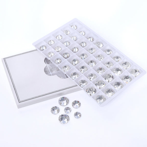 Mixed Sizes Crystal XIRIUS Round Shape High Quality Glass Sew-on Rhinestones WholesaleRhinestone