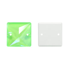Electric Neon Peridot Square Shape High Quality Glass Sew-on Rhinestones