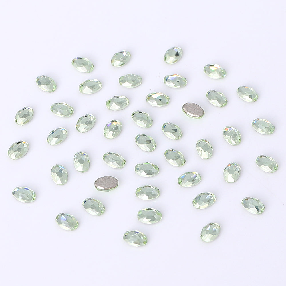 Oval Shape Multi Colors Small Size Glass Beveled Flat Back Fancy Rhinestones For Nail Art WholesaleRhinestone