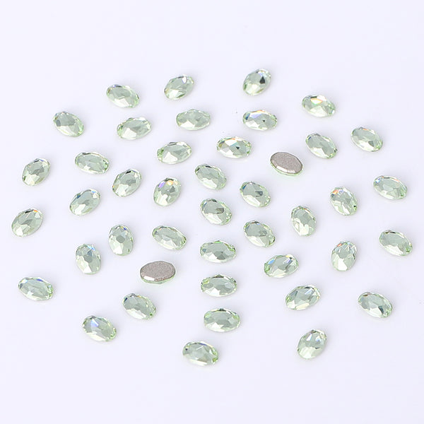 Oval Shape Multi Colors Small Size Glass Beveled Flat Back Fancy Rhinestones For Nail Art WholesaleRhinestone