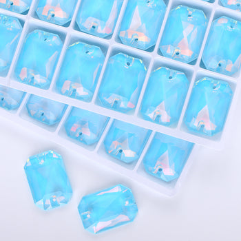 Aquamarine AM Octagon Shape High Quality Glass Sew-on Rhinestones WholesaleRhinestone
