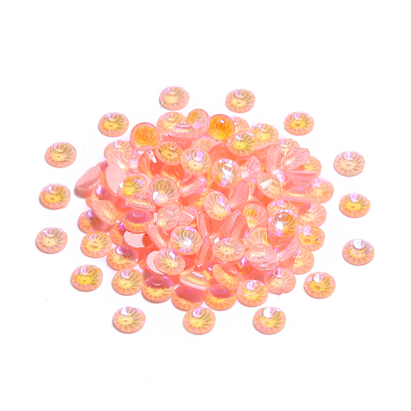 Neon Peach Pink AB Glass FlatBack Neon Rhinestones WholesaleRhinestone