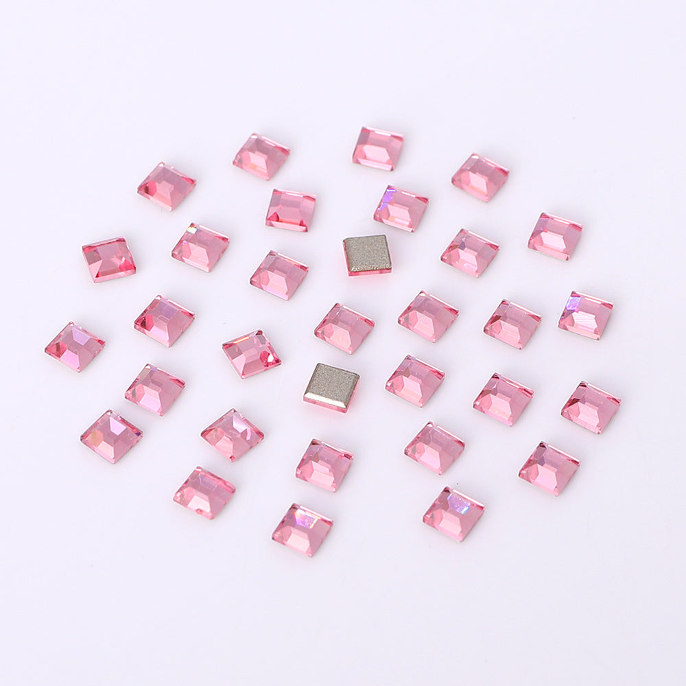 Square Shape Multi Colors Small Size Glass Beveled Flat Back Fancy Rhinestones For Nail Art WholesaleRhinestone