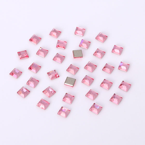 Square Shape Multi Colors Small Size Glass Beveled Flat Back Fancy Rhinestones For Nail Art WholesaleRhinestone