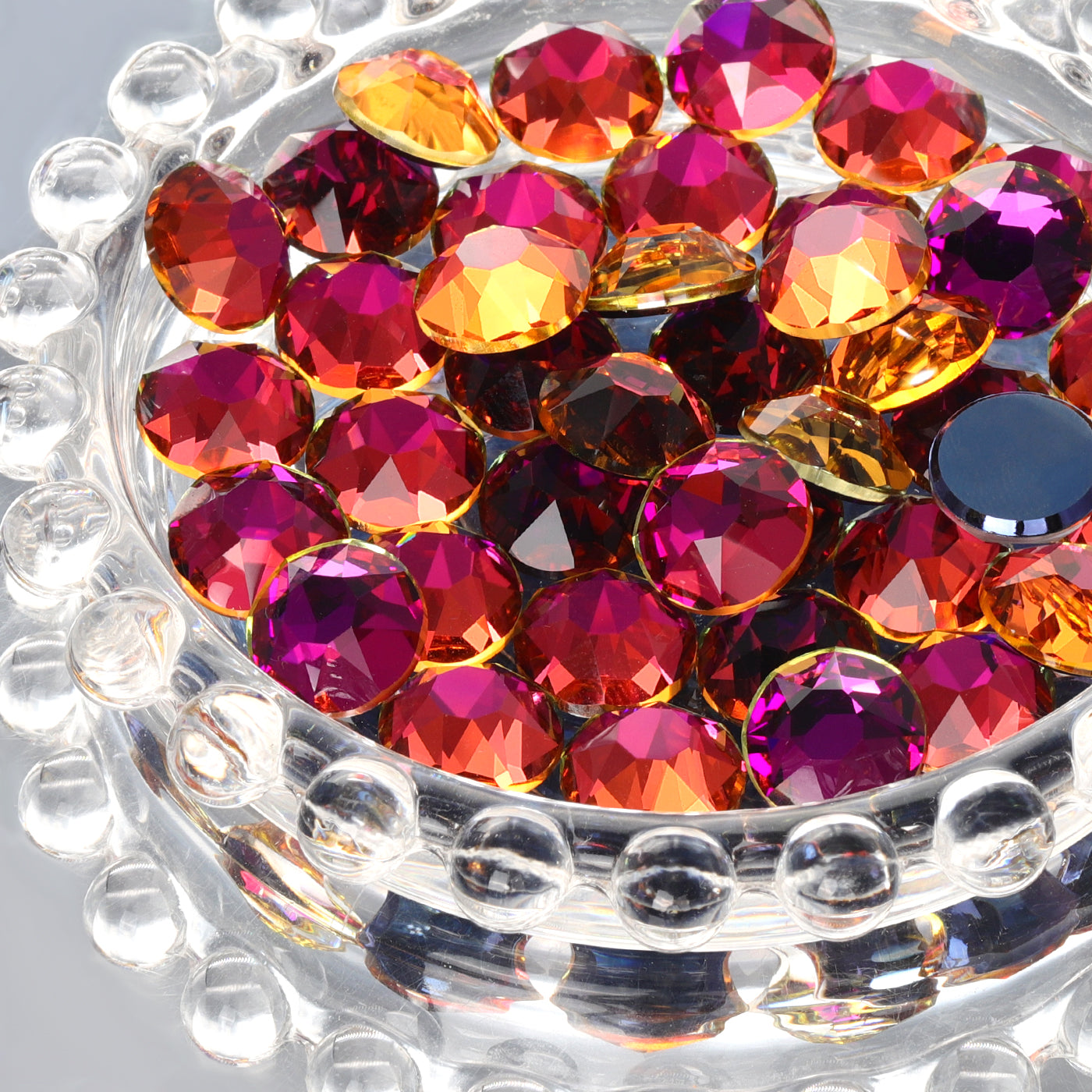 Violet Blue XIRIUS Round Shape High Quality Glass Beveled Flat Back Rhinestones WholesaleRhinestone