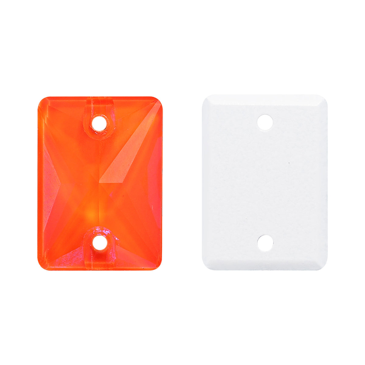 Electric Neon Orange Yellow Rectangle Shape High Quality Glass Sew-on Rhinestones