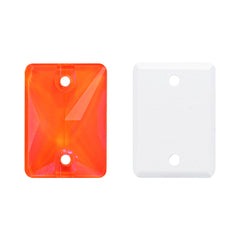 Electric Neon Orange Yellow Rectangle Shape High Quality Glass Sew-on Rhinestones