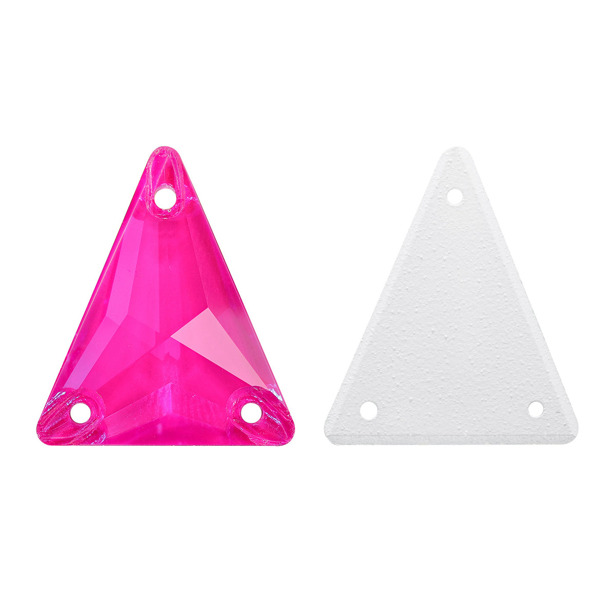 Electric Neon Fuchsia Slim Triangle Shape High Quality Glass Sew-on Rhinestones WholesaleRhinestone