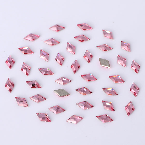 Rhombus Shape Multi Colors Small Size Glass Beveled Flat Back Fancy Rhinestones For Nail Art WholesaleRhinestone
