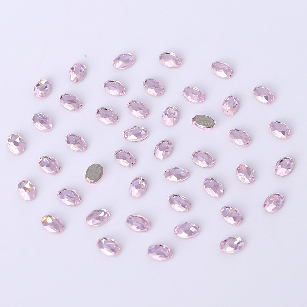 Oval Shape Multi Colors Small Size Glass Beveled Flat Back Fancy Rhinestones For Nail Art WholesaleRhinestone