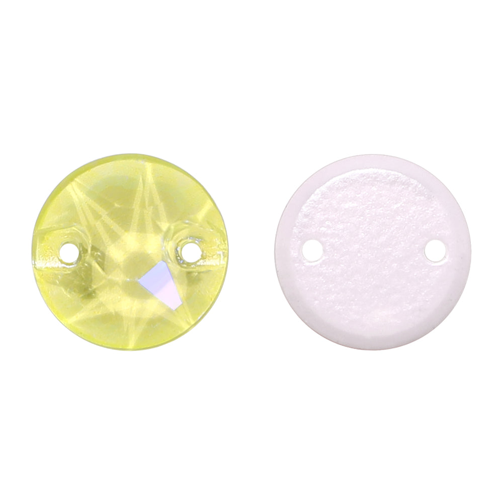 Electric Neon Light Topaz XIRIUS Round Shape High Quality Glass Sew-on Rhinestones WholesaleRhinestone 메인 이미지