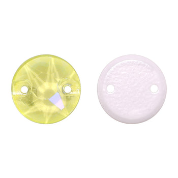 Electric Neon Light Topaz XIRIUS Round Shape High Quality Glass Sew-on Rhinestones WholesaleRhinestone