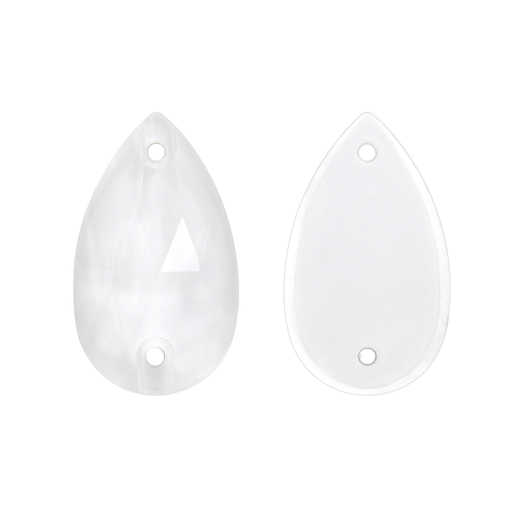 Mocha White Drop Shape High Quality Glass Sew-on Rhinestones WholesaleRhinestone